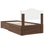 vidaXL Cadre de lit Chêne brun 75 x 190 cm Bois d'ingénierie