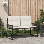 vidaXL Banc extérieur 2 -Seater 4 pc 110 x 59 x 82 cm polyrotin
