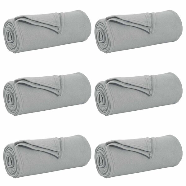 vidaXL Couvertures à jeter 6 pc Gris 270 x 240 cm 5.44 kg Polaire
