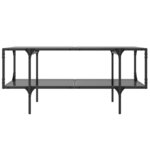 vidaXL Table basse avec dessus en verre noir 98 5x50x45 cm acier
