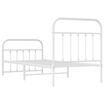vidaXL Cadre de lit métal sans matelas avec pied de lit blanc 90x190cm
