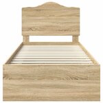 vidaXL Cadre de lit avec tête de lit Sonoma 90 x 190 cm Pin massif
