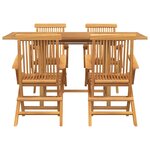 vidaXL Ensemble de salle à manger pour jardin 5 Pièces Marron