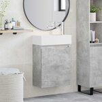 vidaXL Meuble de salle de bain avec robinet Gris béton