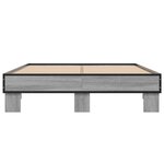 vidaXL Cadre de lit sonoma gris 120x200 cm bois d'ingénierie et métal