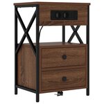 vidaXL Cabinet de chevet 2 Pièces Chêne marron 40 x 31 x 60 cm