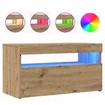 vidaXL Meubles TV avec lumières LED 2 Pièces chêne artisanal