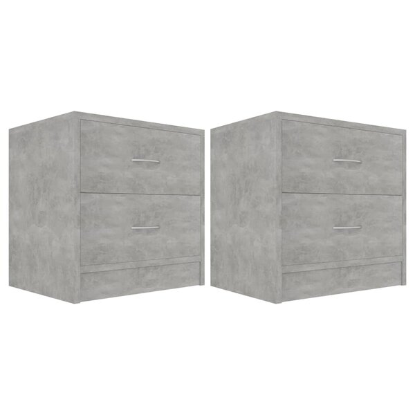 vidaXL Tables de chevet 2 Pièces Gris béton 40x30x40 cm Bois d'ingénierie