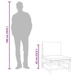 vidaXL Canapé central de jardin avec coussins gris clair bambou