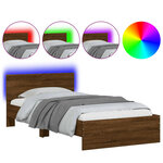 vidaXL Cadre de lit sans matelas avec lumières LED 100x200 cm