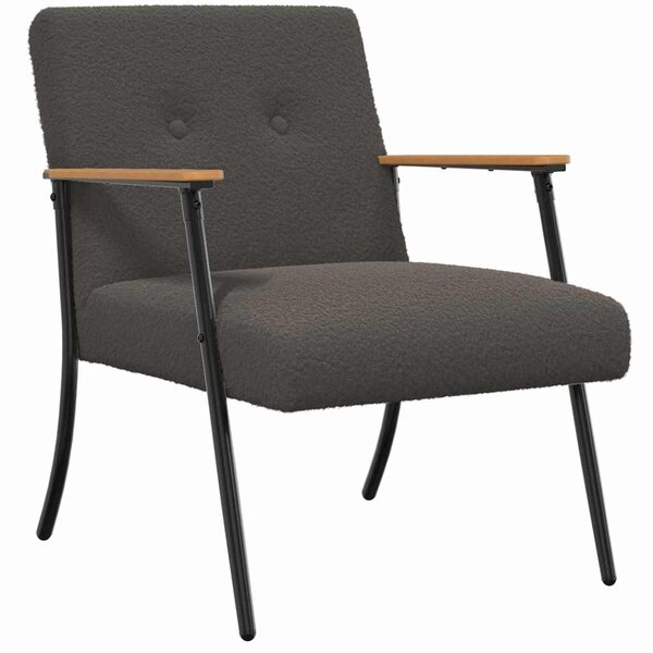 vidaXL fauteuil Gris foncé Tissu ressemblant à de la laine bouclée