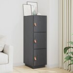 vidaXL Buffet haut Gris 34x40x108 5 cm Bois massif de pin