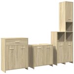 vidaXL Ensemble de meubles de salle de bain 4 Pièces chêne sonoma