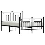 vidaXL Cadre de lit métal sans matelas avec pied de lit noir 120x190cm