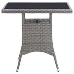 vidaXL Table de jardin gris 80x80x74 cm résine tressée