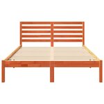 vidaXL Cadre de lit Marron cire 135 x 190 cm Bois massif en pin