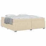 vidaXL Cadre de lit avec matelas Crème 200 x 200 cm tissu