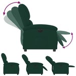 vidaXL Fauteuil inclinable électrique vert foncé velours
