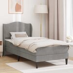 vidaXL Cadre de lit avec tête de lit Gris clair 90 x 200 cm Velours
