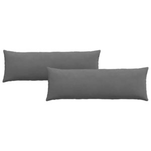 vidaXL Coussins de canapé 2 pc tissu Gris foncé 120 x 40 cm