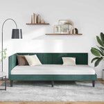 vidaXL Cadre de lit d'angle Vert foncé 90 x 190 cm Velours