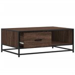 vidaXL Table basse chêne marron 90x57x35 cm bois d'ingénierie et métal