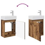 vidaXL Meuble de salle de bain avec robinet Bois ancien