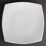 Assiettes carrées bords arrondis blanches 305(l)mm - lot de 6 - olympia -  - porcelaine305 305
