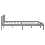 vidaXL Cadre de lit Gris Bois de pin massif 160x200 cm