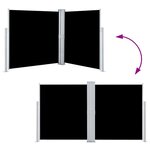 vidaXL Auvent latéral rétractable Noir 140 x 600 cm