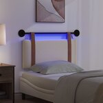vidaXL Tête de lit suspendue Avec lumière LED Crème PU antique