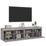 vidaXL Meubles TV muraux et lumières LED 2Pièces sonoma gris 80x30x40 cm