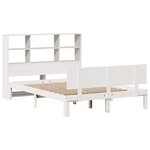 vidaXL Lit bibliothèque sans matelas blanc 140x200 cm bois pin massif