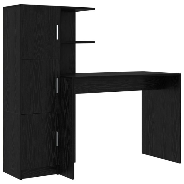 vidaXL Bureau 2 Pièces Chêne noir