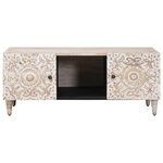 vidaXL Table basse Blanc 100 x 54 x 40 cm Bois de mangue massif