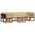 vidaXL Ensemble de canapés d'extérieur 8 pc Naturel et Beige