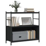 vidaXL Bibliothèque noir 80x30x78 5 cm bois d'ingénierie et fer
