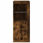 vidaXL Buffet avec lumières LED chêne fumé 41x37x100 cm