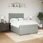 vidaXL Sommier à lattes de lit et matelas Gris clair 140x190cm Velours