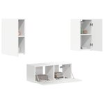 vidaXL Ensemble meuble TV Montage mural 6 Pièces Blanc Bois d'ingénierie