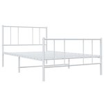 vidaXL Cadre de lit métal sans matelas et pied de lit blanc 100x200 cm
