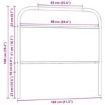 vidaXL Tête de lit chêne fumé 100 cm acier et bois d'ingénierie