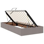 vidaXL Lit de rangement LED avec matelas Taupe 200 x 200 cm Tissu