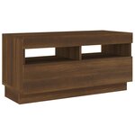 vidaXL Ensemble de meubles TV avec lumières LED 3 Pièces Chêne marron
