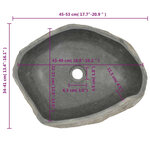 vidaXL Lavabo en pierre de rivière Ovale (45-53)x(34-41) cm