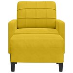 vidaXL Fauteuil avec repose-pied jaune 60 cm velours