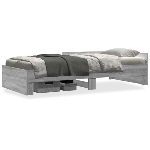 vidaXL Cadre de lit sans matelas sonoma gris 90x200 cm