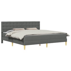 vidaXL Cadre de lit avec matelas Gris foncé 200 x 200 cm Tissu