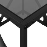 vidaXL Table basse avec dessus en verre noir 50x50x41 cm acier