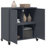 vidaXL Buffet anthracite 68x39x72 cm acier